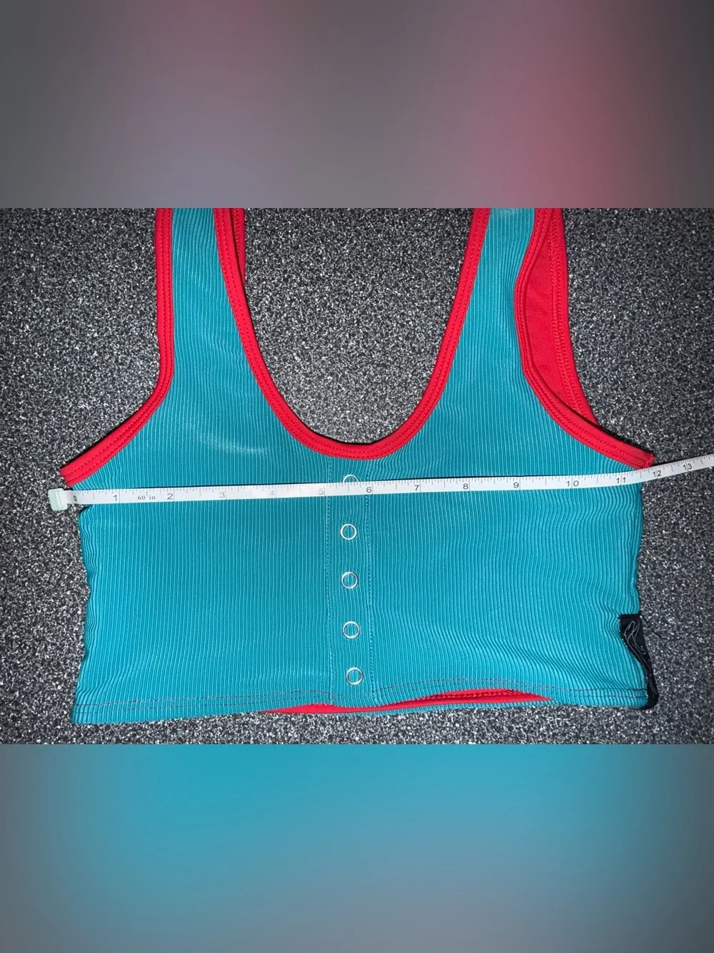 Tiger Friday Teal and Red Dance Crop Top - Size Adult X-Small